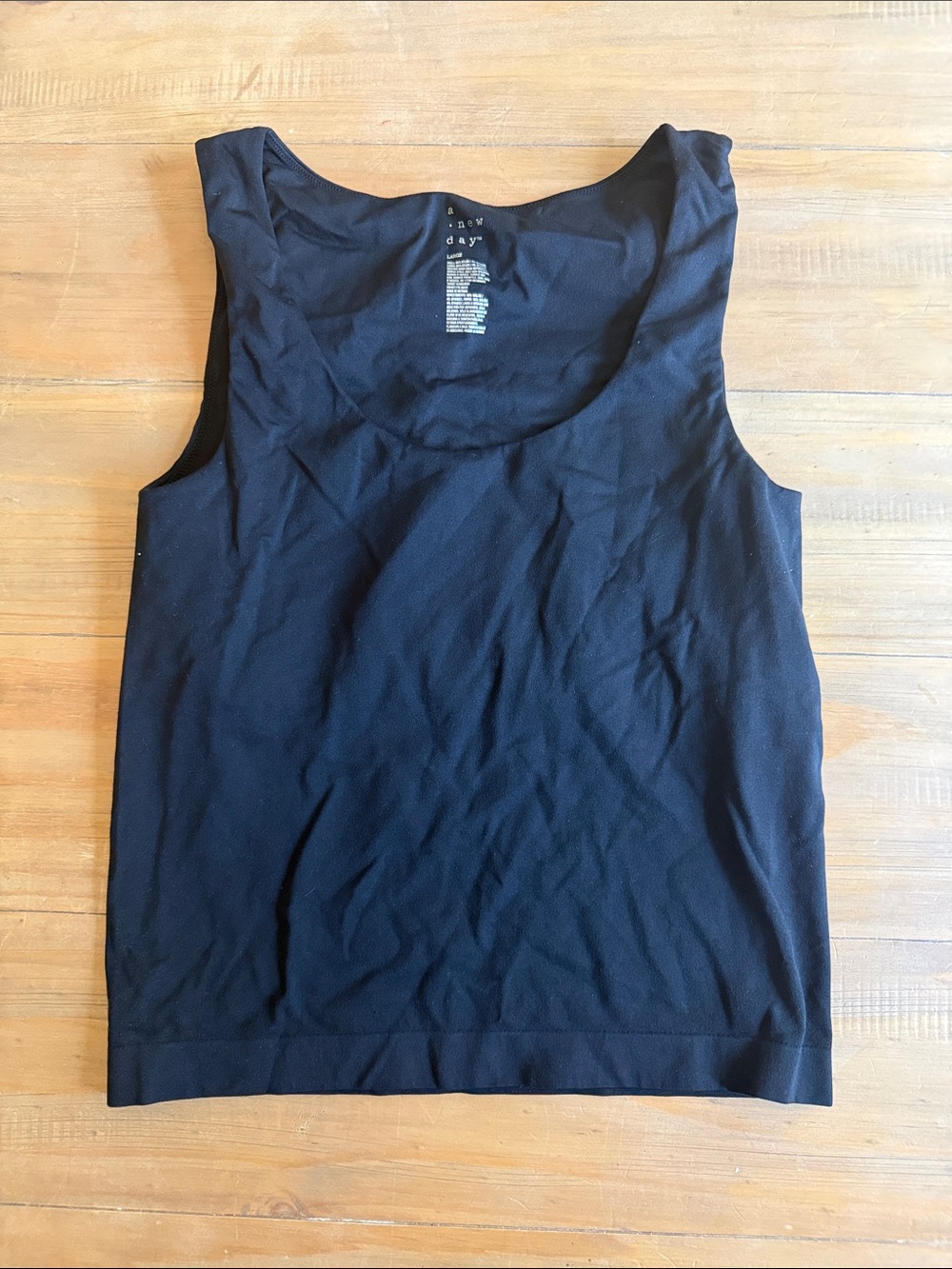 A New Day Black Scoop Neck Tank Top